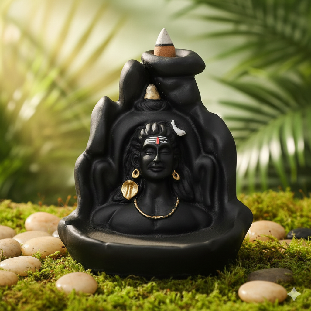 Adiyogi Mahadev Shiv Backflow Cone Incense Holder with 21 Free Cones Adiyogi Mahadev Shiv Backflow Cone Incense Holder with 21 Free Cones - Image 2